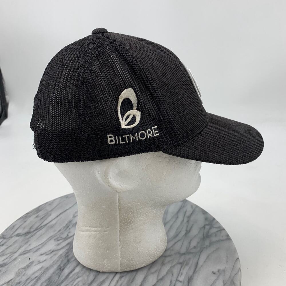 Black Clover Hat Mens Snapback Black Flexfit Tech 110 Mesh Back Biltmore Logo - Picture 6 of 13